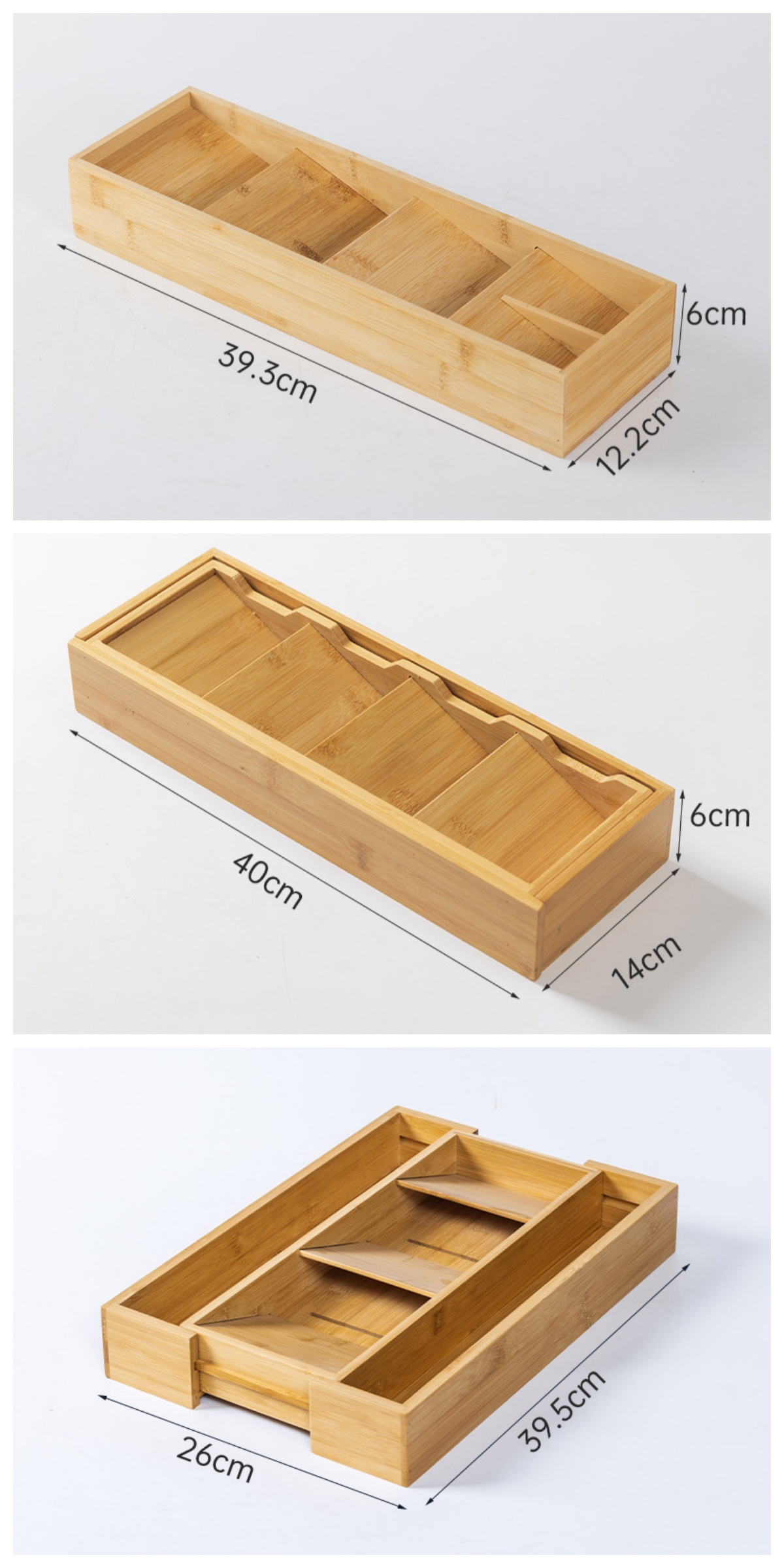 Kitchen Tableware Bamboo Storage Box Chopsticks Restaurant Storage Box Desktop Creative Storage Box Drawer Knife Fork Spoon Box (4)