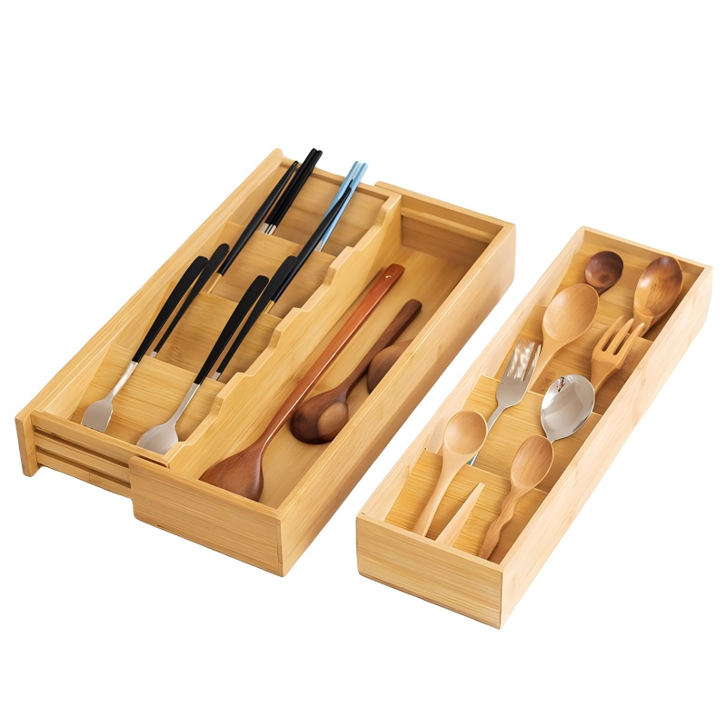 Kitchen Tableware Bamboo Storage Box Chopsticks Restaurant Storage Box Desktop Creative Storage Box Drawer Knife Fork Spoon Box (5).png