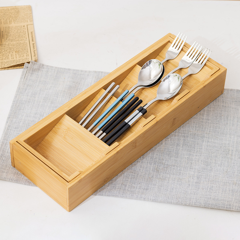 Kitchen Tableware Bamboo Storage Box Chopsticks Restaurant Storage Box Desktop Creative Storage Box Drawer Knife Fork Spoon Box (6).jpg