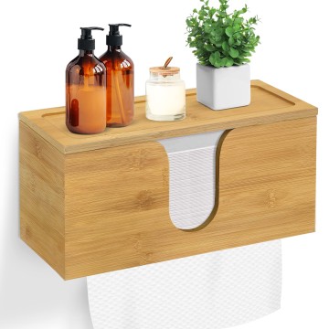 Wall Mounted Paper Towel Holder with Lid Dispenser for Bathroom Kitchen