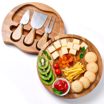 Wood Foldable Cheese Board Cheese Board and Knife Set