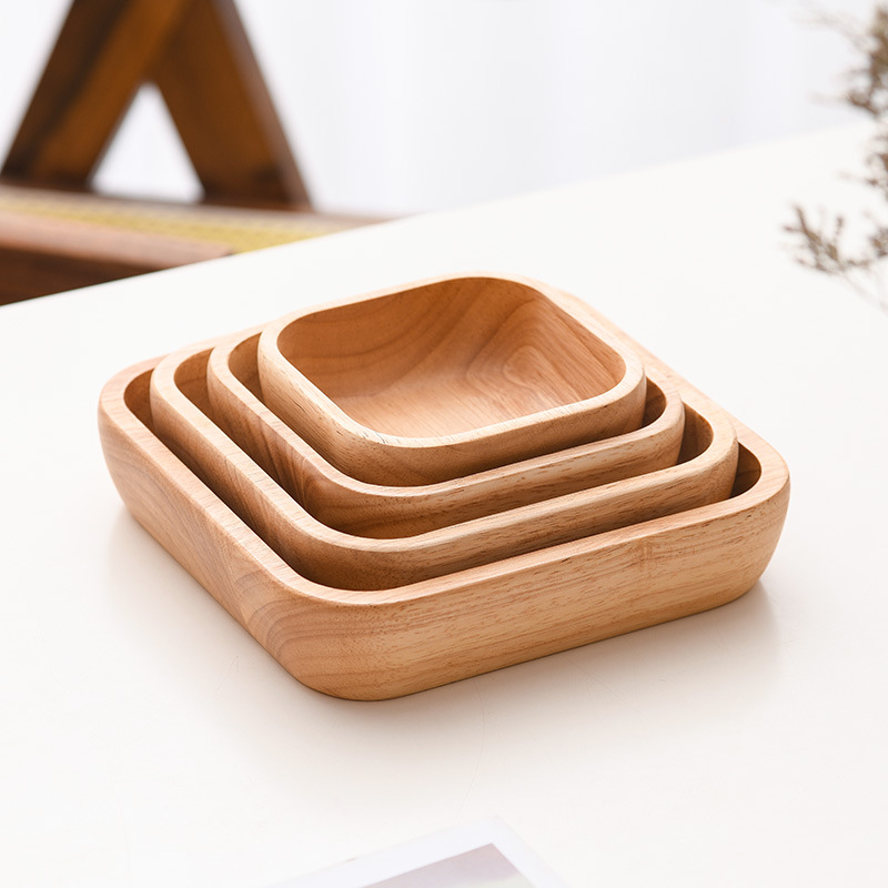 Tableware Wooden Fruit Salad Bowl Hotel Restaurant Household Wooden Bowl Solid Wood Square Wooden Bowl Square Bowl Side Dish (6).jpg