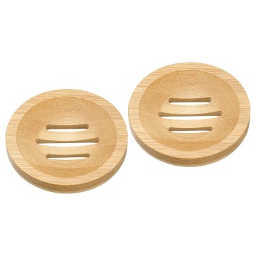 Natural Bamboo Round Soap Dish - Eco-Friendly & Stylish