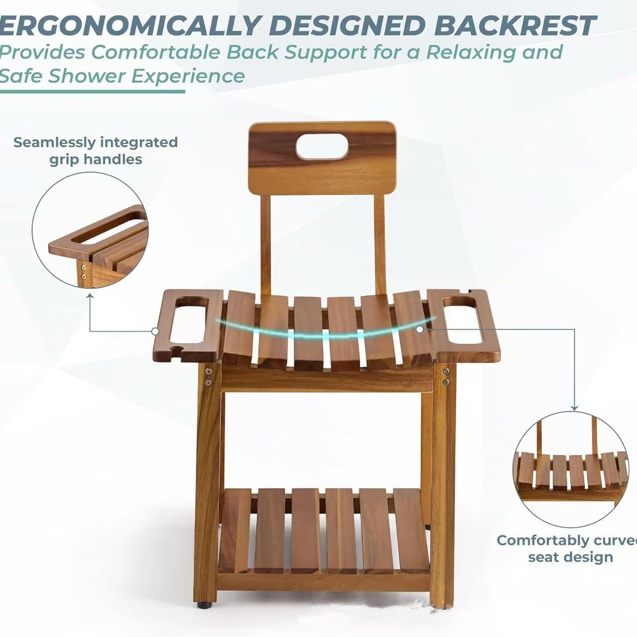 Wooden shower stool (2)