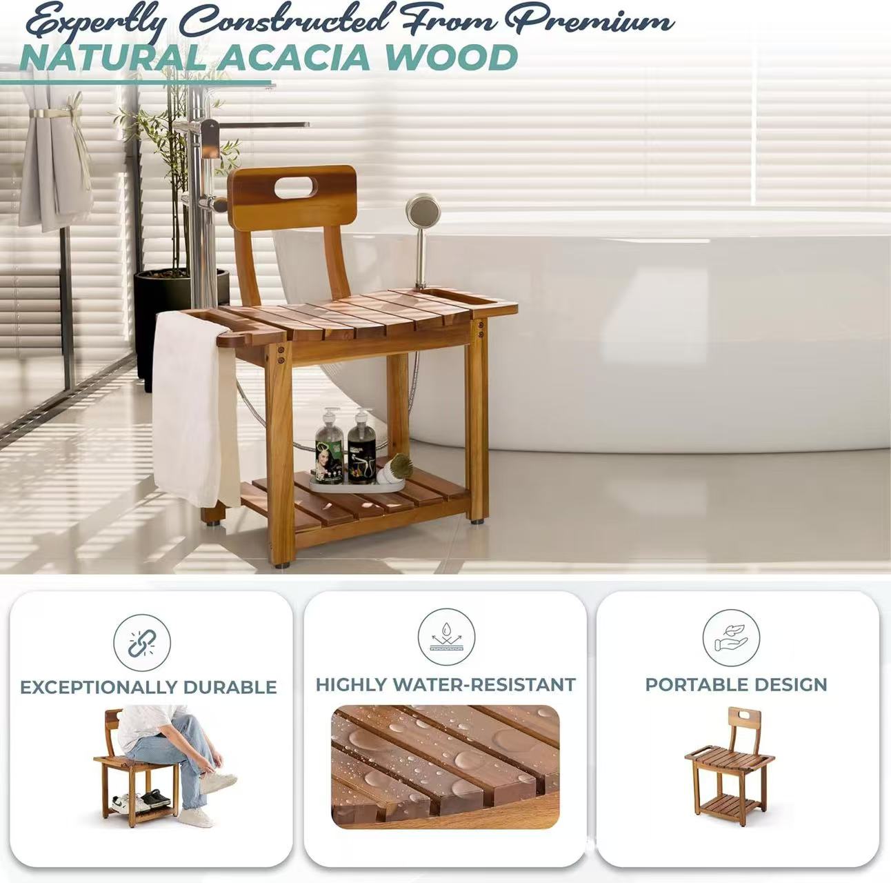 Wooden shower stool (8)