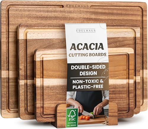 Premium Acacia Wood Cutting Board Set Combines Eco-Friendly Design with Everyday Durability