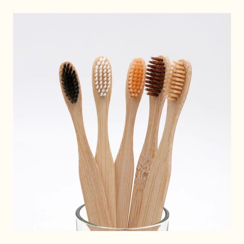 Bamboo Toothbrush, Bamboo Charcoal Brushhair, High end Bamboo Eco friendly Toothbrush, High end Bamboo Handle, Wooden Adult Style, Couple Family Set (3)