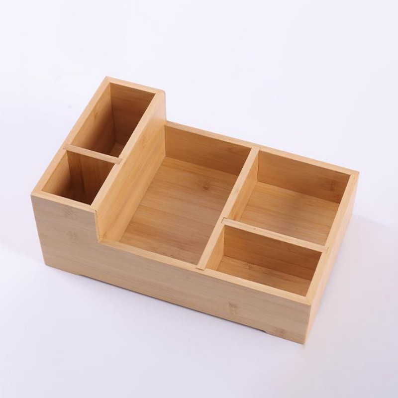 Chalk Storage Box, School Podium, Lecture Desk, Classroom, Office Desk, Miscellaneous Items, Bamboo Multi functional Sorting Box (7)