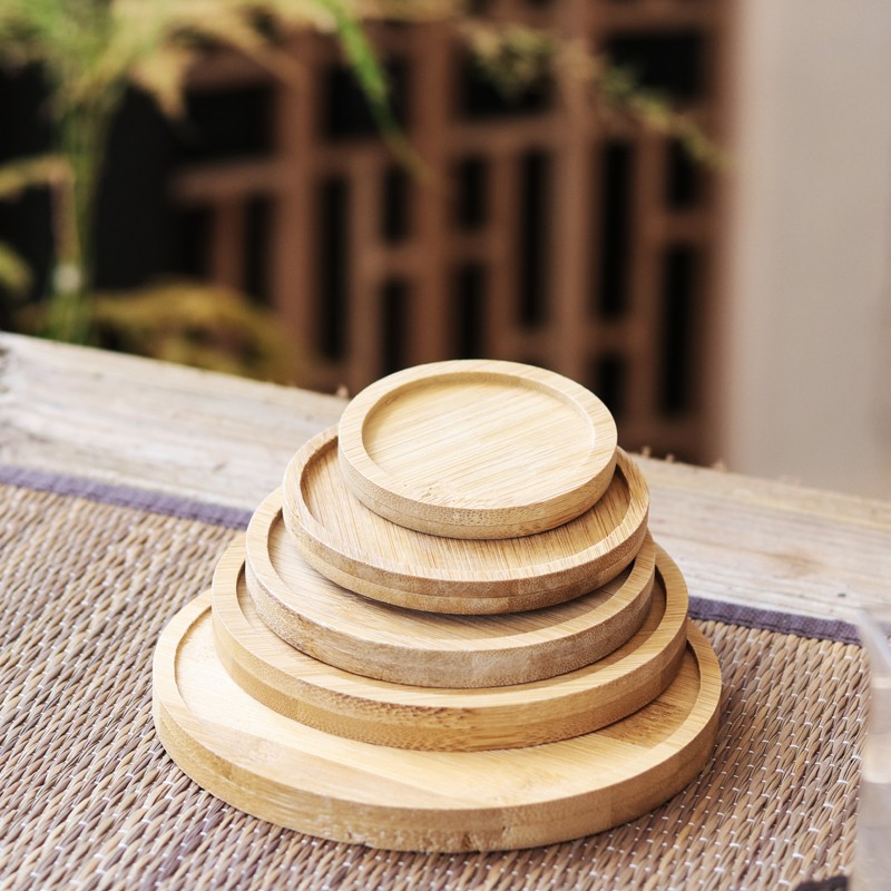 Cup Mat Bamboo Insulation Mat Wine Cup Coffee Cup Mat Bamboo Mat Tea Tray Office Light Luxury Tea Cup Mat Set (5)