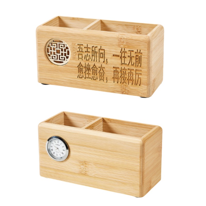 Light Luxury High-Grade Bamboo Pen Holder Student Personalized Learning Supplies Commercial Gifts Office Desktop Creative Storage Box Custom (3).jpg