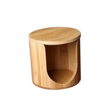 Makeup Cotton Storage Box Multifunction Bamboo Storage Cylinder Bucket
