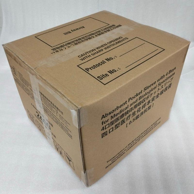 4 slotted aborbent pocket sleeves for clinical specimens, cartons (2)