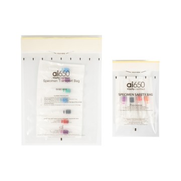 L300420 Safety Specimen Transport Bags With 7 Slotted Absorbent Pouch