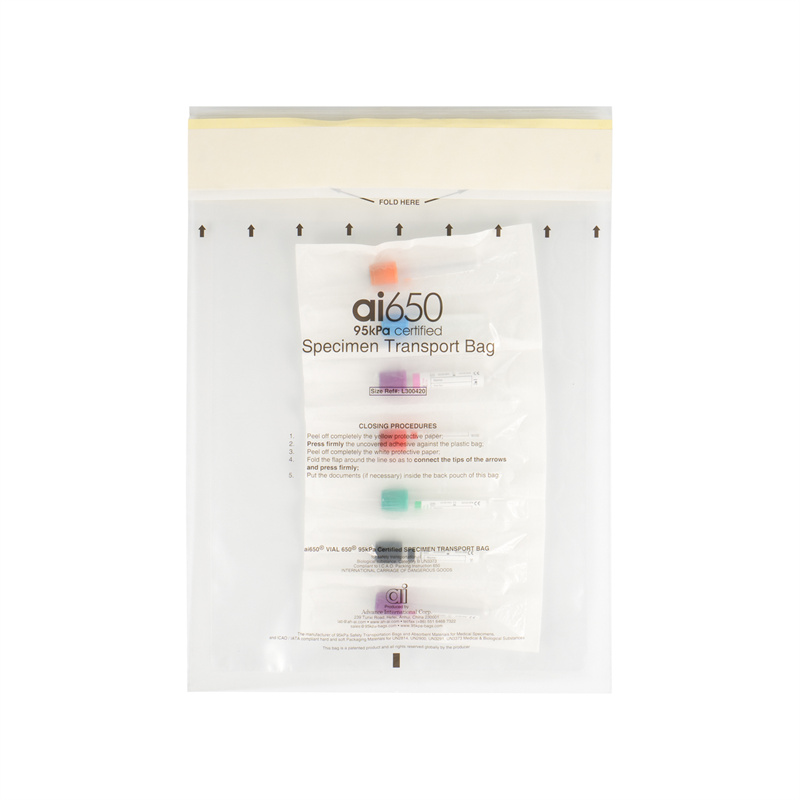 Factory Manufacturing 95kPa Specimen Transport Bag Blood Sample Transport Bags