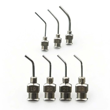 Metal stainless - steel bent needles, 45 - degree and 90 - degree dispensing elbow needles, 1/2 inch, 1/4 inch