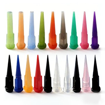 Conical needle tip threaded interface dispensing TT needle