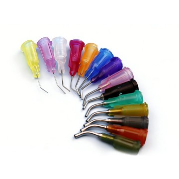 Elbow 45° Needle, Plastic-steel Screw-threaded Dispensing Elbow Needle