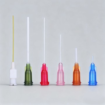 PP dispensing needles in 1/4mm inch, 1/2 inch, 1 inch - disposable all - plastic precision dispensing needles