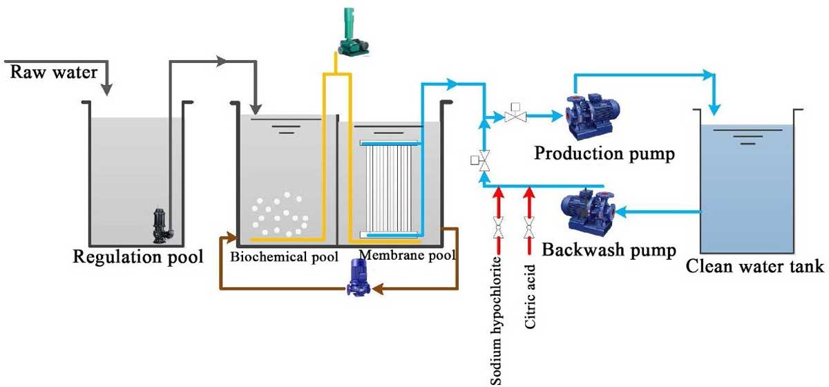 Wartung des Membranflussmittels und Membranreinigung8