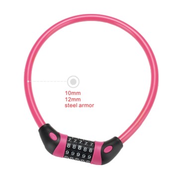 Nurbo Bicycle 5-digit Combination Steel Cable Lock Multiple colors