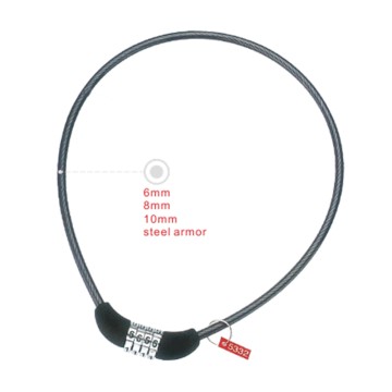 Nurbo 4-digit Combination Outdoor Bike Steel Cable Lock