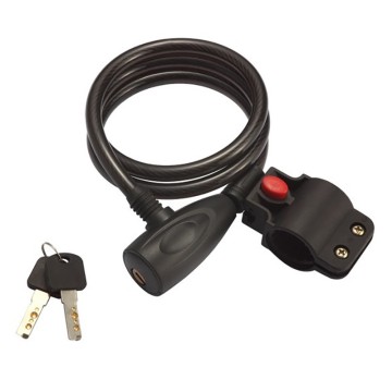 Nurbo Black Keyed Spiral Lock with Mounting Bracket