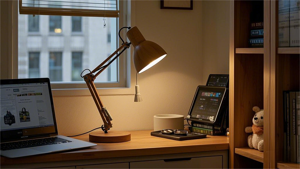 A table lamp with pure solid wood lampshade and lamp holder (2)