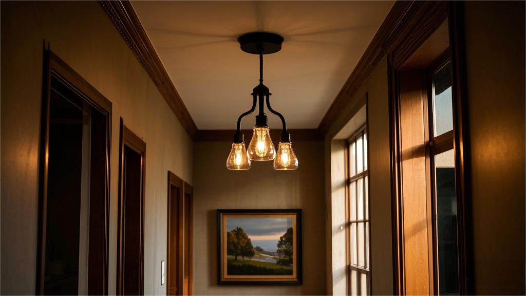 Ceiling light in pure black metal three-bulbs (4)