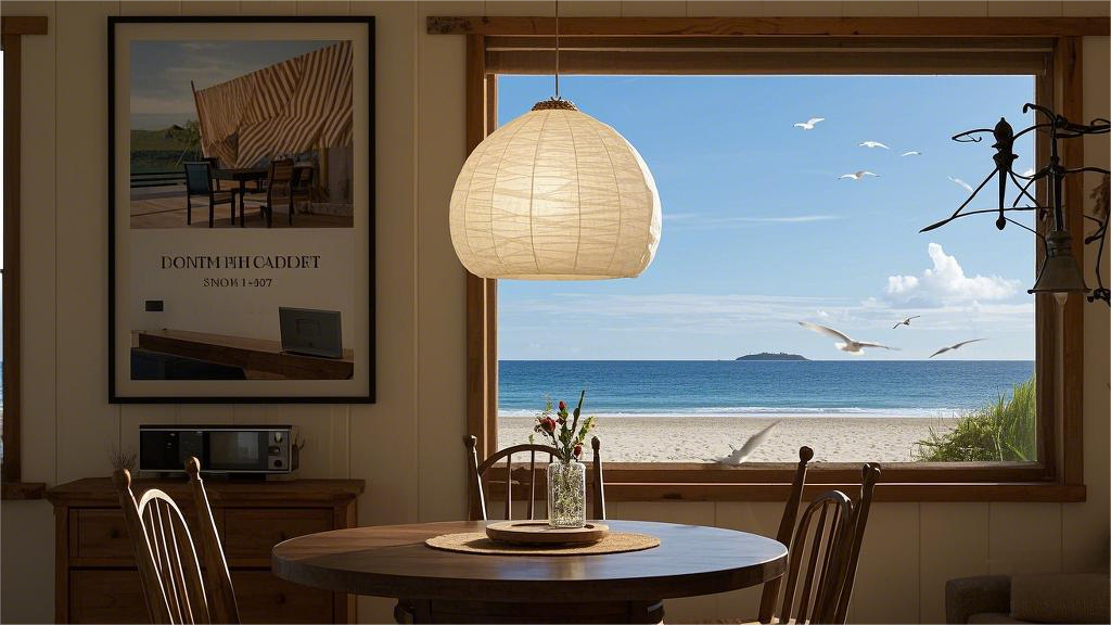 White Linen Drum - shaped Shade Metal Pendant Light (2)