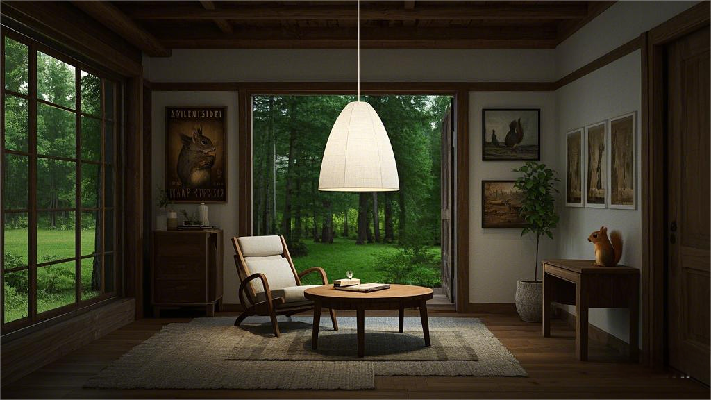 White Linen Drum - shaped Shade Metal Pendant Light (5)
