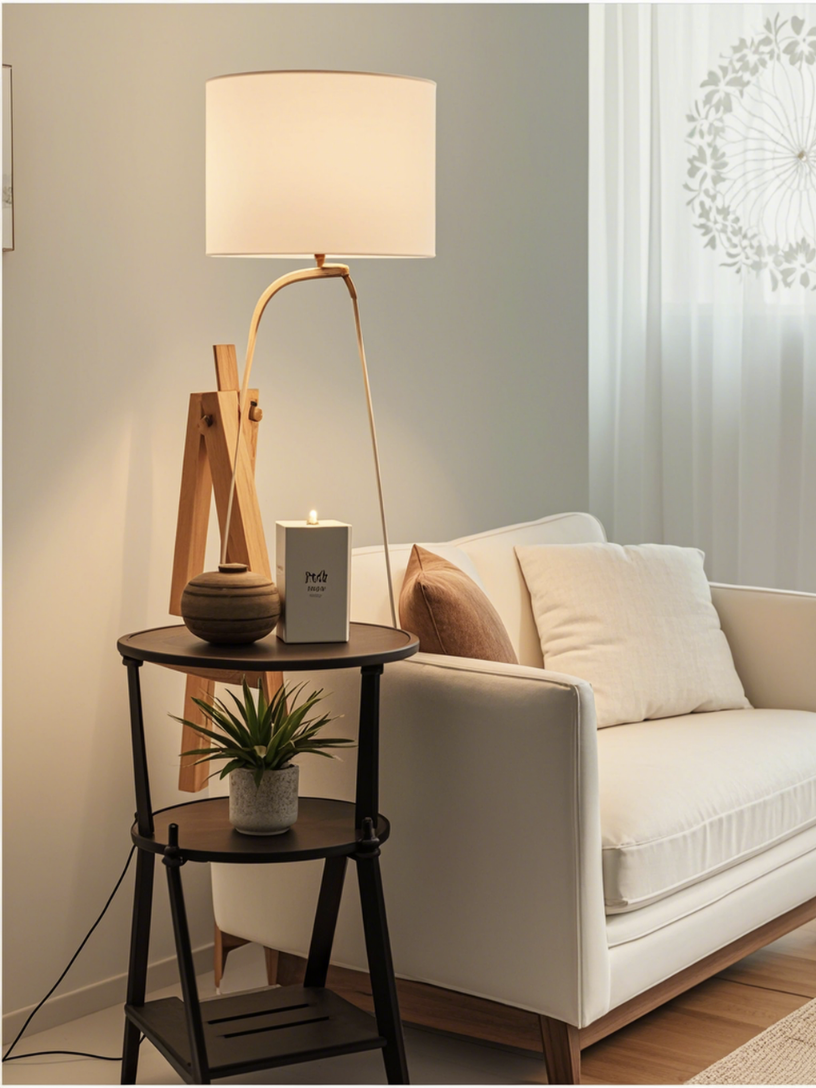 White Sackcloth lampshade (1)