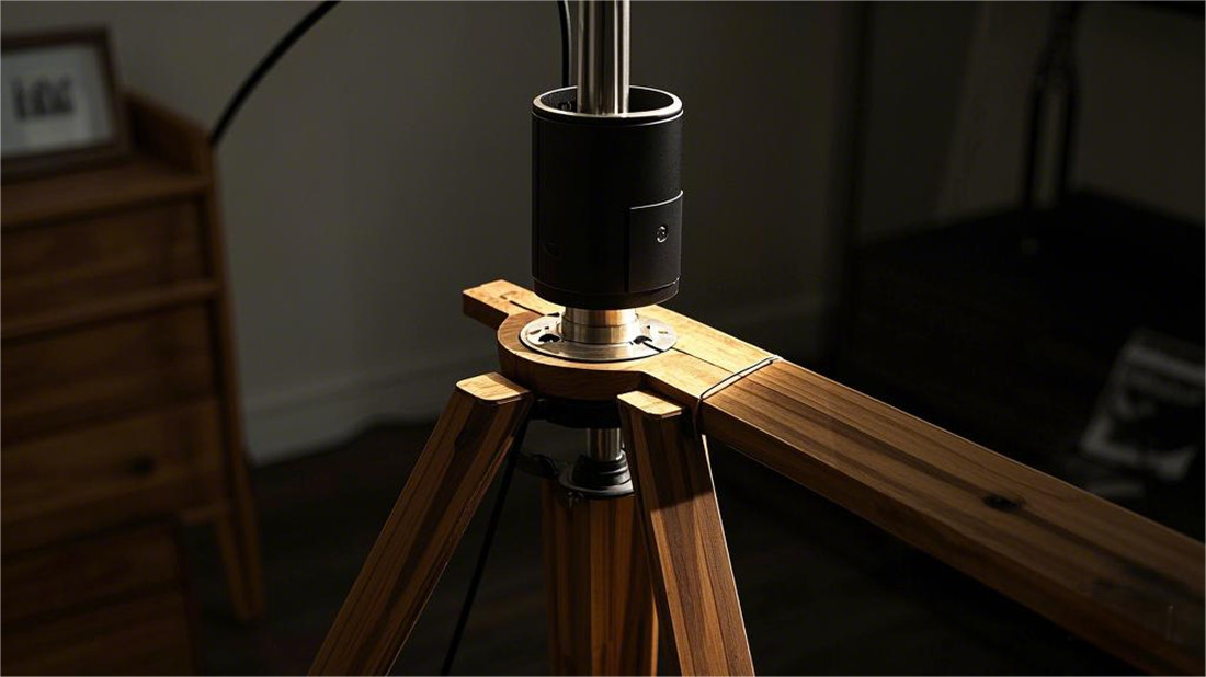 Wood Tripod Lamp with Shelves03