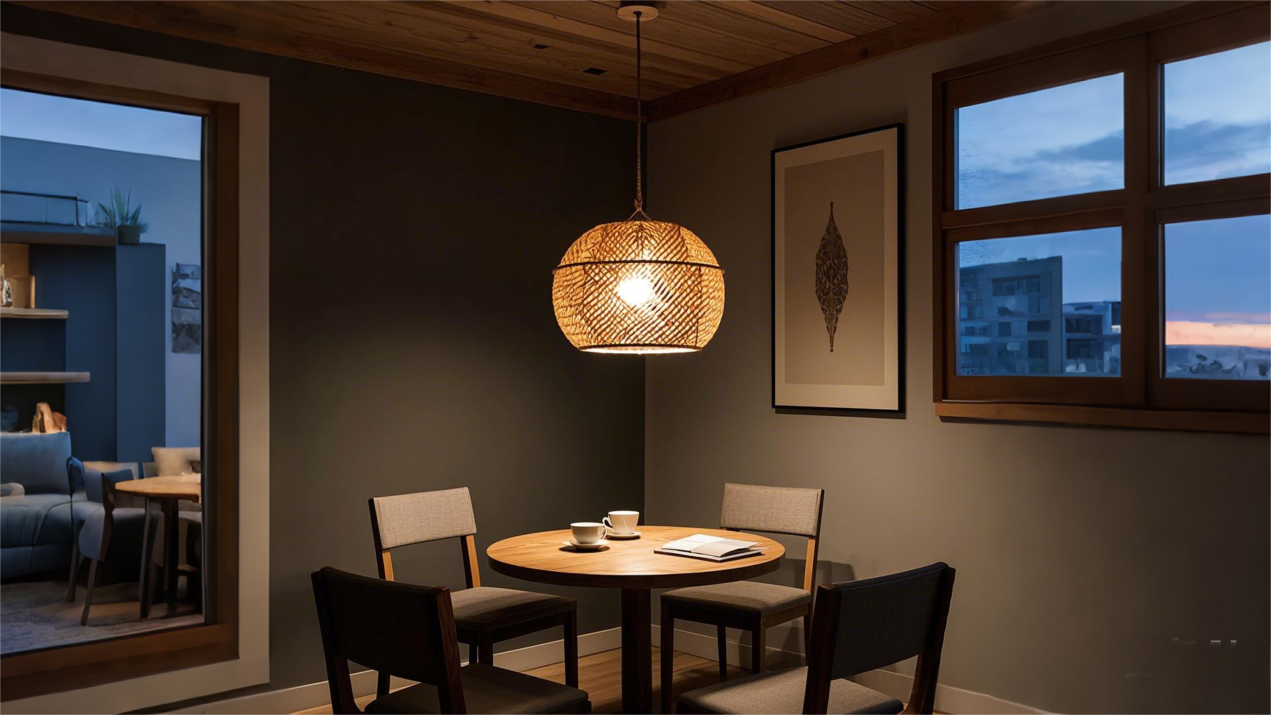 Woven Natural Cane Lampshade (1)