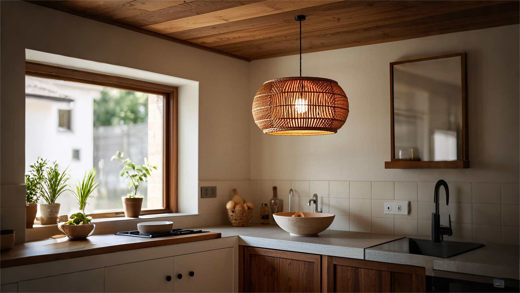 Woven Natural Cane Lampshade (5)