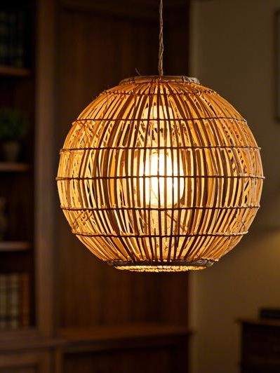 Woven Natural Cane Lampshade