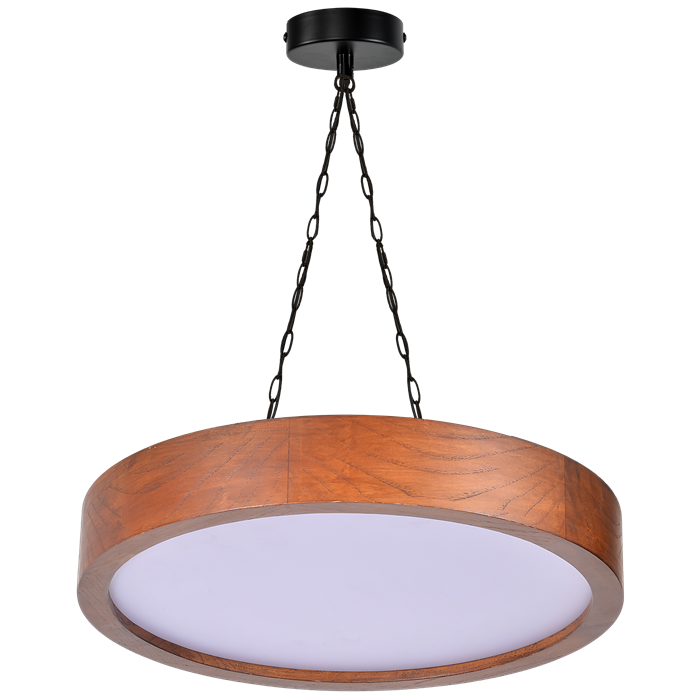Wooden Pendant Lamp with Customizable Circular Design
