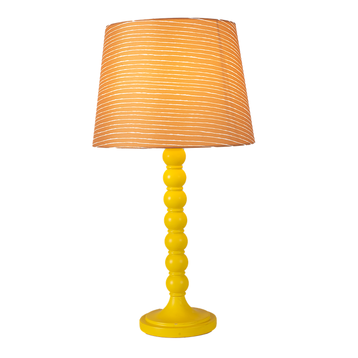 Table Lamp with Wooden Column