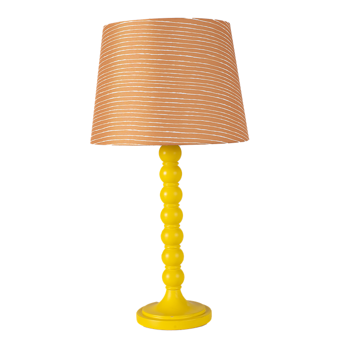 Table Lamp with Wooden Column