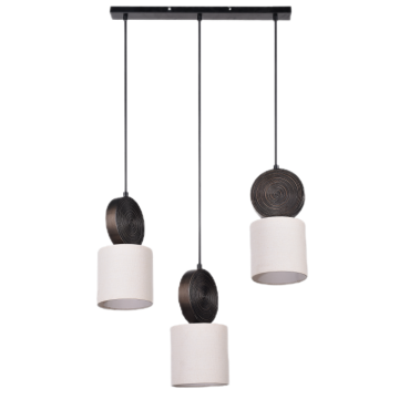 Lámpada colgante con 3 pantallas cilíndricas