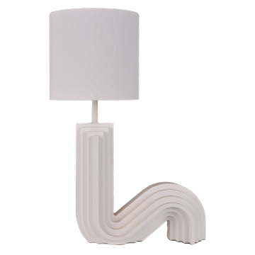 Ақ түсті негізі бар үстел шамы