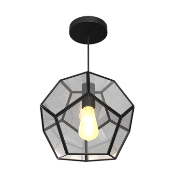 Мөлдір шыны абажуры бар аспа шамы