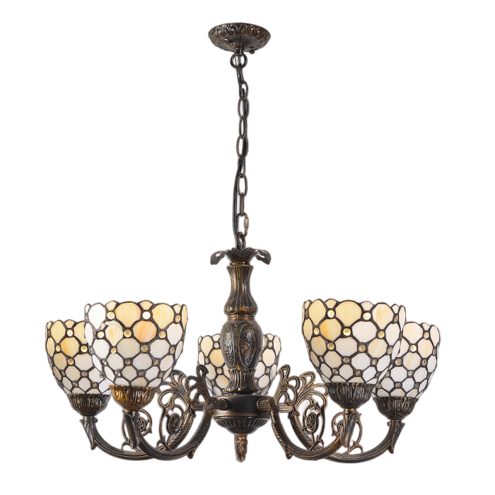 Pendant Lamp Bronze Metal Vintage Glass Shade