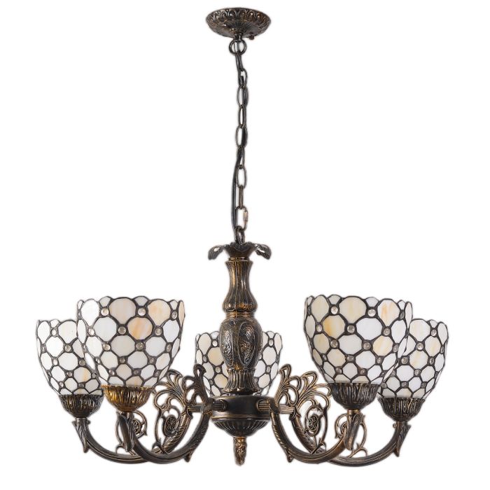 Pendant Lamp Bronze Metal Vintage Glass Shade