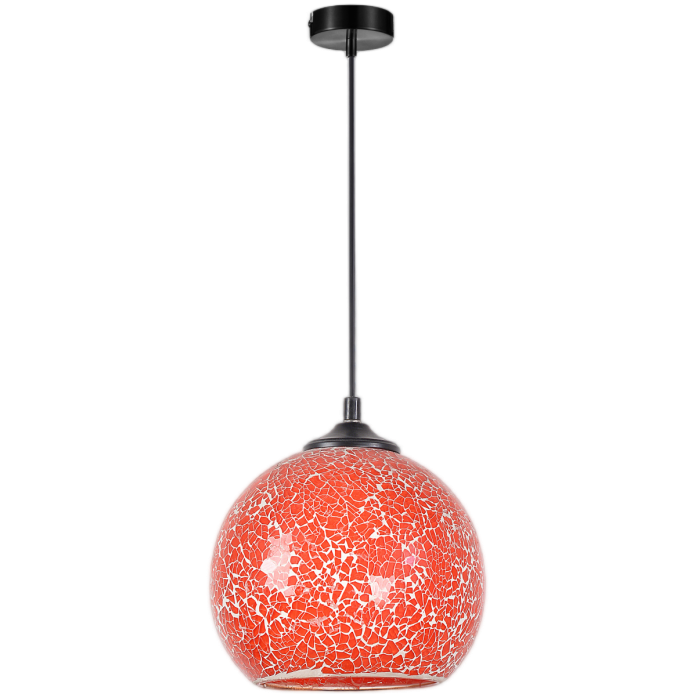 Pendant Lamp Red Crackle Glass Ball Pendant Light