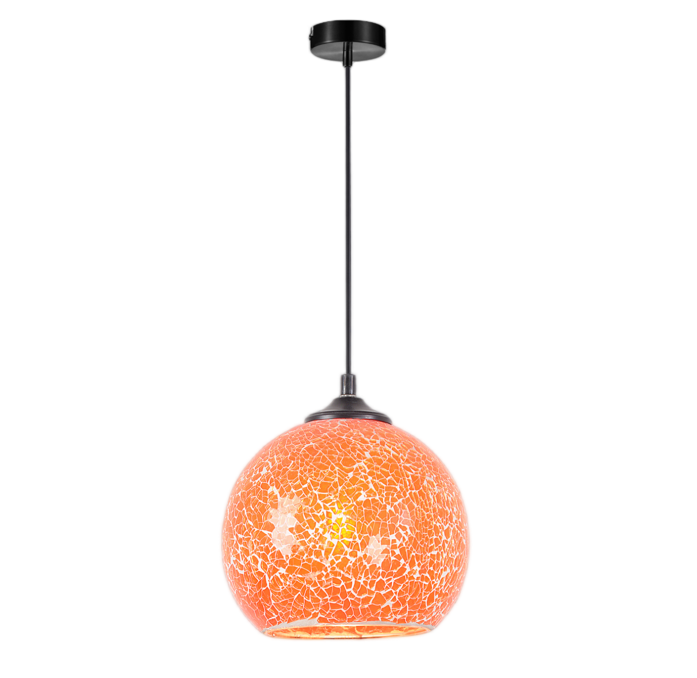 Pendant Lamp Red Crackle Glass Ball Pendant Light