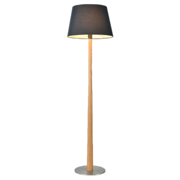 Floor Lamp Wooden Metal Fabric Minimalist Design