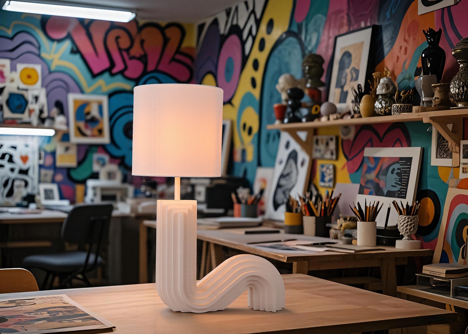 Wood Table Lamp