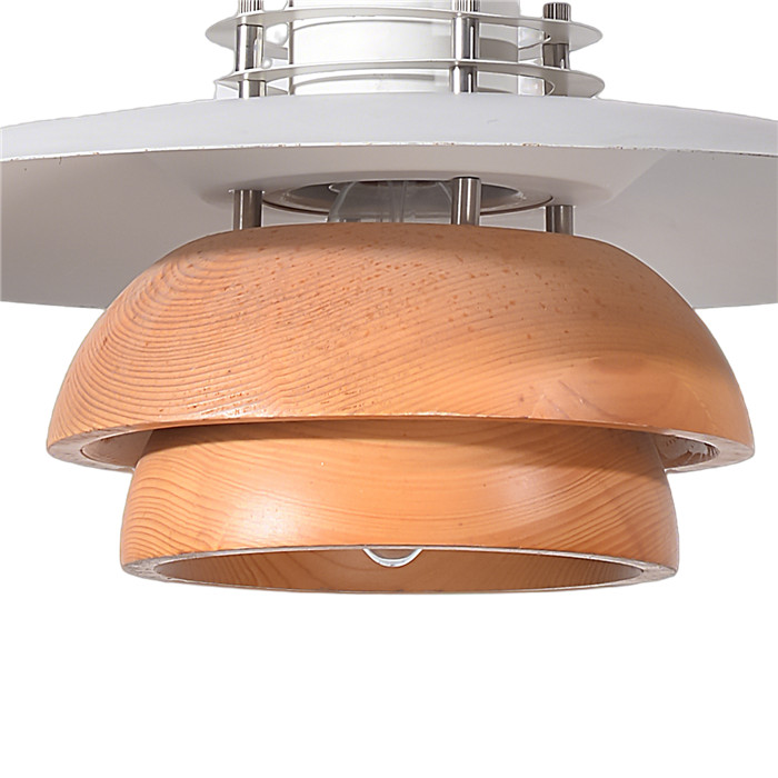 Modern Pendant Light with Wood and Metal shade
