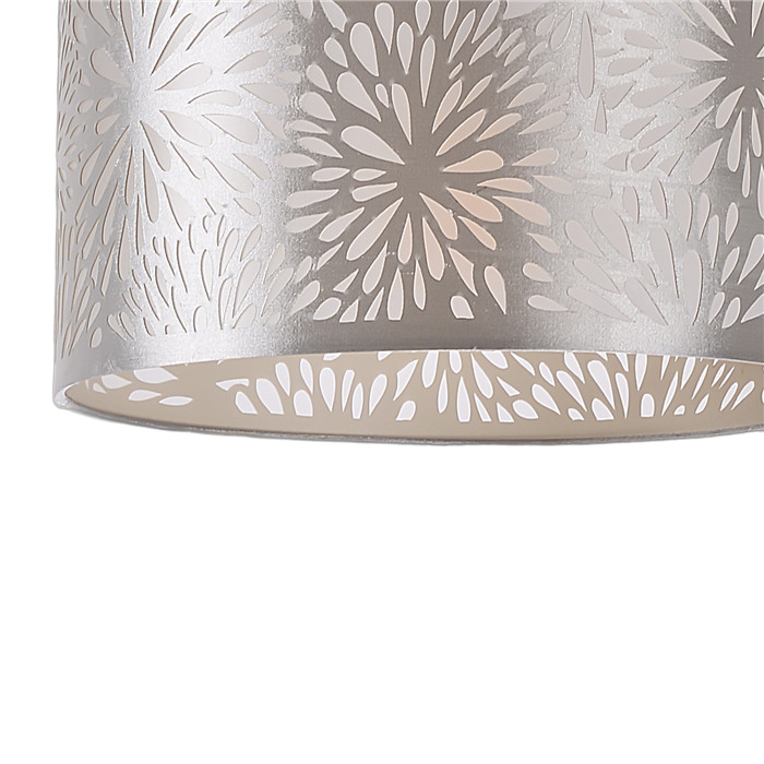Silver Pendant Light with Floral - pattern
