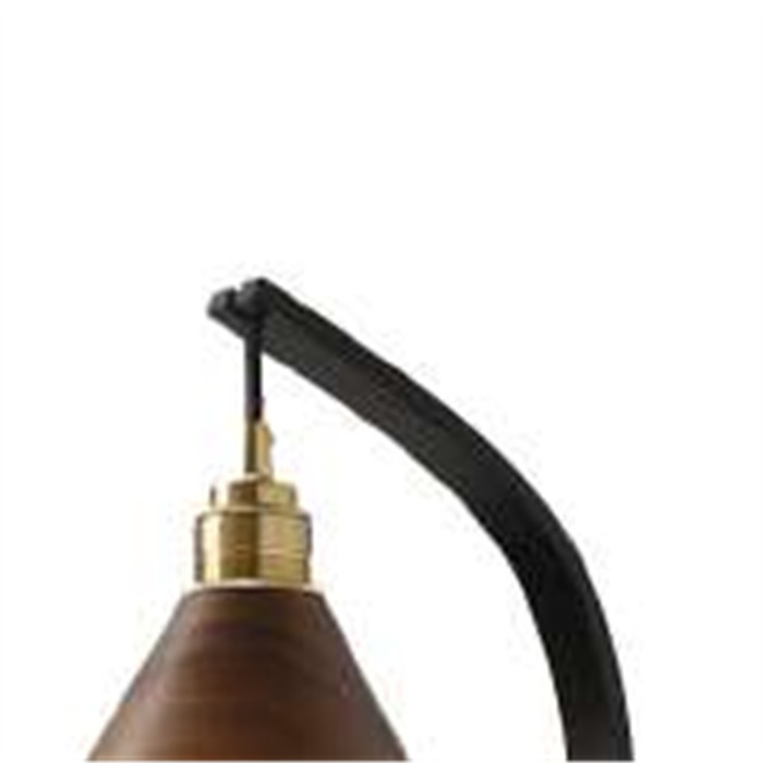 Wall Sconce with Wooden Shade and Arc Arm